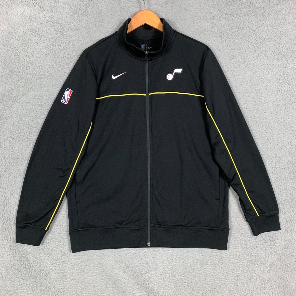 Nike Utah Jazz Jacket Men's Large Black NBA Full Zip Dri Fit Warm Up DN8855-010